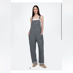 GAP Women's Black Striped Overalls